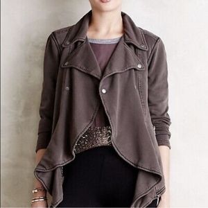 Anthropologie Sherpa Lined Moto Jacket, M